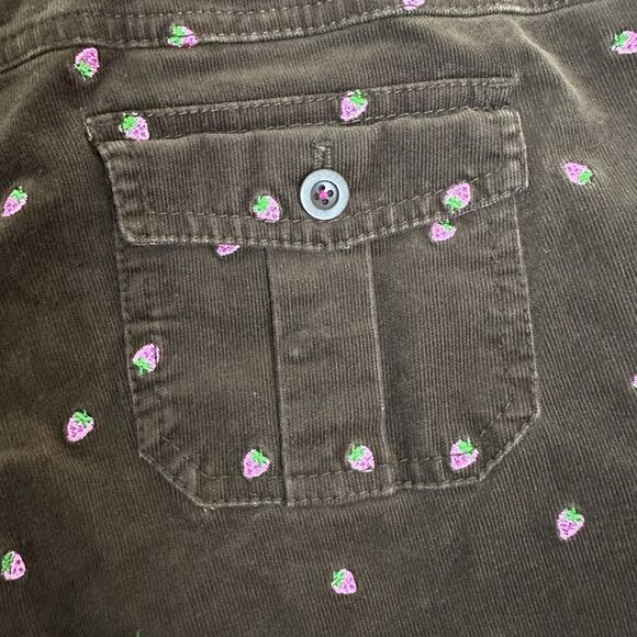 Lilly Pulitzer Brown Corduroy Strawberry Pants Size 8 Cropped Preppy‎ Wide Leg - Picture 14 of 16